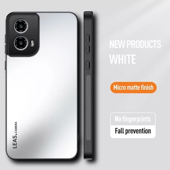 Gambar Motorola Moto G45 Premium Pro Steel AG Glass Metal Bumper Hard Soft Case Casing Kesing Cover - WHITE dari Free Case undefined Tokopedia