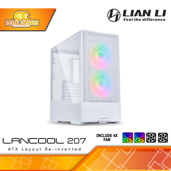 Gambar CASING LIAN LI LANCOOL 207 RGB - Mid Tower ATX Case Tempered Glass (Free 2x ARGB Fan) - Putih dari Techno Computer Bali undefined Tokopedia