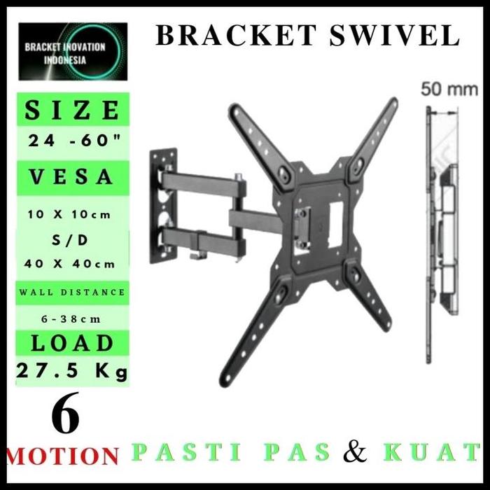 Gambar Braket Bracket Breket Tv Led Uhd 32 40 43 49 50 55 58 60 Inci Nb P5 Promo - SWIVEL 32-60" dari DTV Goods undefined Tokopedia