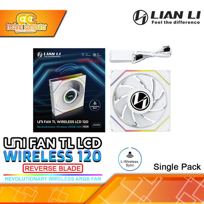 Gambar FAN CASING LIAN LI UNI FAN TL LCD 120 REVERSE BLADE Wireless - 120mm Single Pack ARGB Fan - Putih dari Techno Computer Bali Kota Denpasar Tokopedia