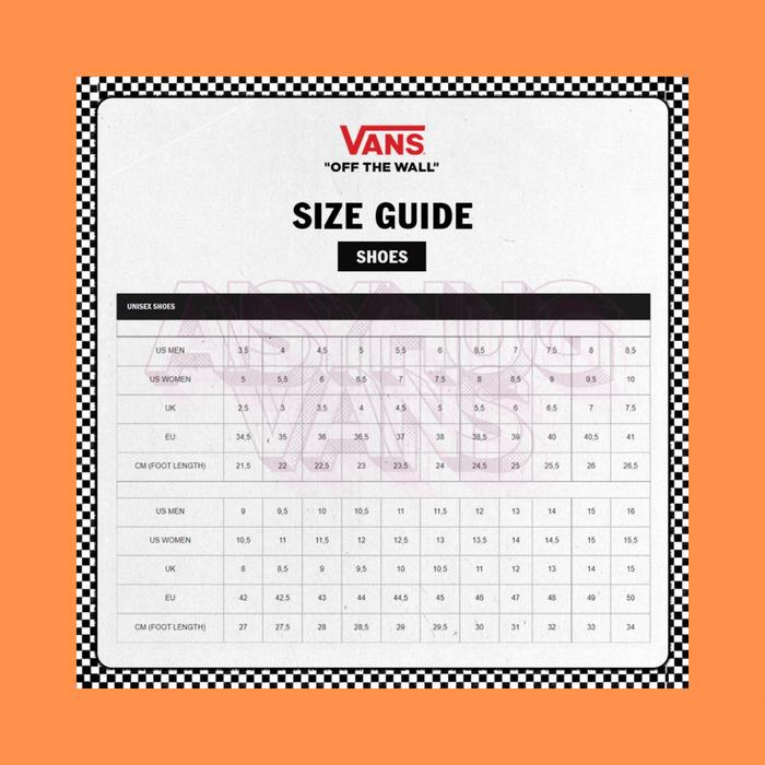 Ukuran Sepatu Vans Authentic Slip On Vans Size Jual SEPATU
