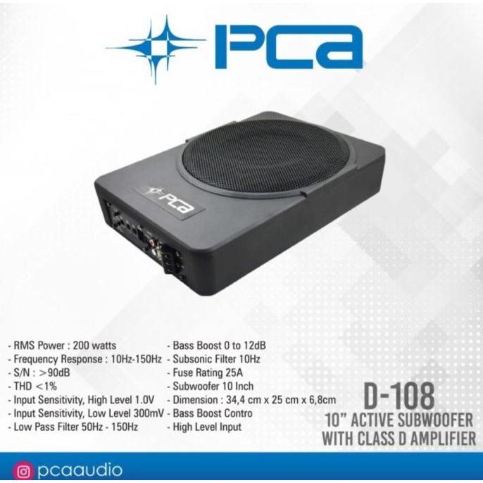 Jual Subwoofer kolong (Underseat) PCA D-108/ PCA D108 Kota