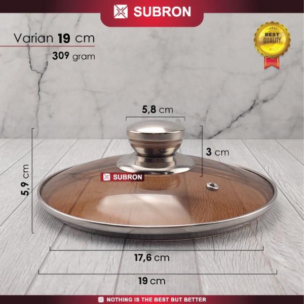 Gambar SUBRON Tutup Panci Sup 20cm Milk Pot Kaca Tebal Soup Pan Knob Stainles - 19cm dari SUBRON KITCHENWARE undefined 4 Tokopedia