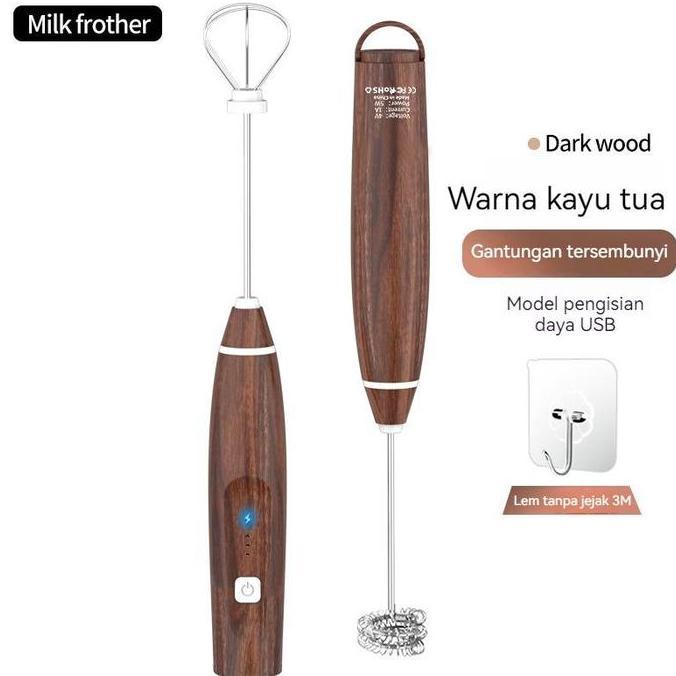 Gambar CO Alat Kocok Telur Elektrik Pengaduk Kopi Elektrik Cappuccino Maker Mini Electric Hand Mixer Pengocok Telur Pengaduk Telor / Milk Frother Mixer Kopi Dalgona Milkshake Pengocok Minuman Pengaduk Coffee Latte Kopi Susu Hot Chocolate - Coklat Tua dari tolib12 undefined Tokopedia