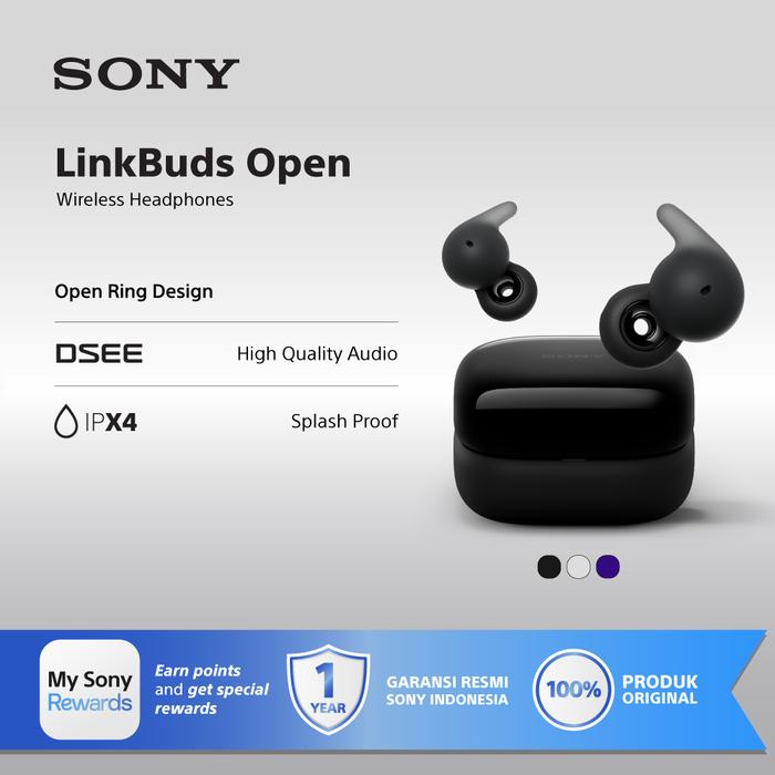 Gambar SONY LinkBuds Open Truly Wireless Earbuds - Black dari Sony Audio Official undefined Tokopedia