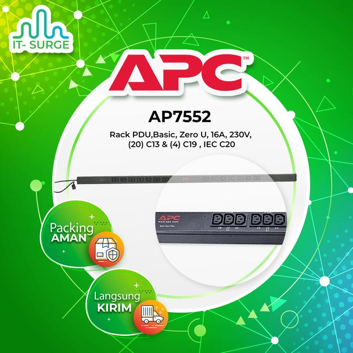 Jual APC Rack PDU AP7552 Basic Zero U 16A 230V (20) C13 & (4) C19 IEC ...