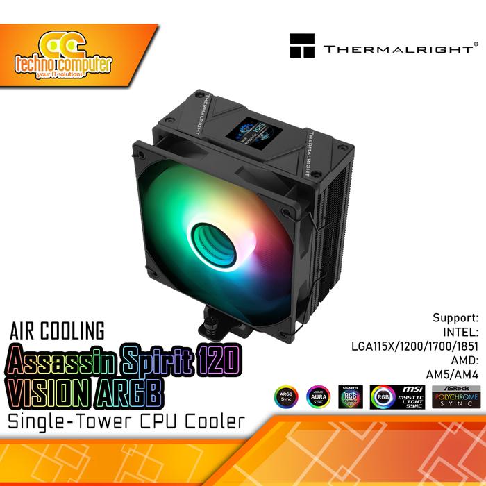 Gambar CPU COOLER THERMALRIGHT Assassin Spirit 120 VISION ARGB - 120mm Air Cooler - Hitam dari Techno Computer Bali undefined Tokopedia