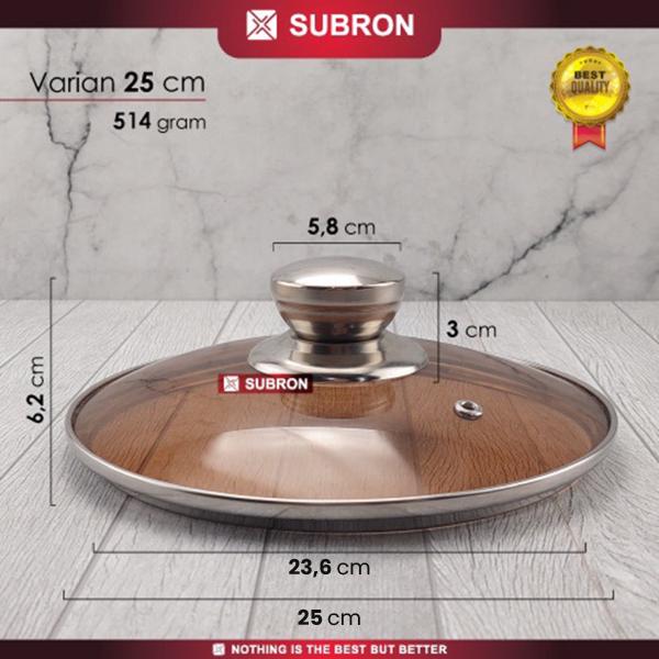 Gambar SUBRON Tutup Panci Sup 20cm Milk Pot Kaca Tebal Soup Pan Knob Stainles - 25cm dari SUBRON KITCHENWARE undefined Tokopedia