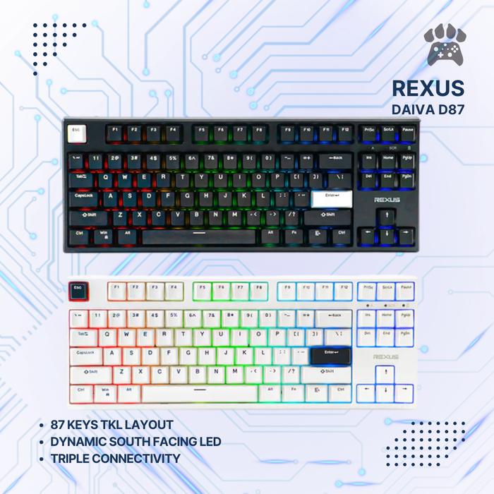 Gambar Rexus Daiva D87 TKL Wireless 3in1 Connection D-87 Gaming Keyboard dari GAMEPAWS undefined Tokopedia
