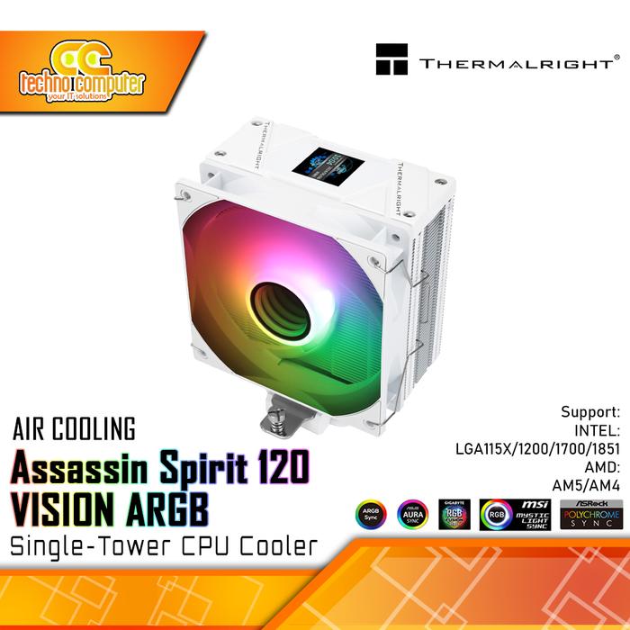 Gambar CPU COOLER THERMALRIGHT Assassin Spirit 120 VISION ARGB - 120mm Air Cooler - Putih dari Techno Computer Bali undefined Tokopedia