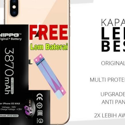 Gambar Hippo Baterai iPhone XS MAX Battery Hippo Tanos Double Power Terlaris - BATERAI dari darincell86 undefined Tokopedia