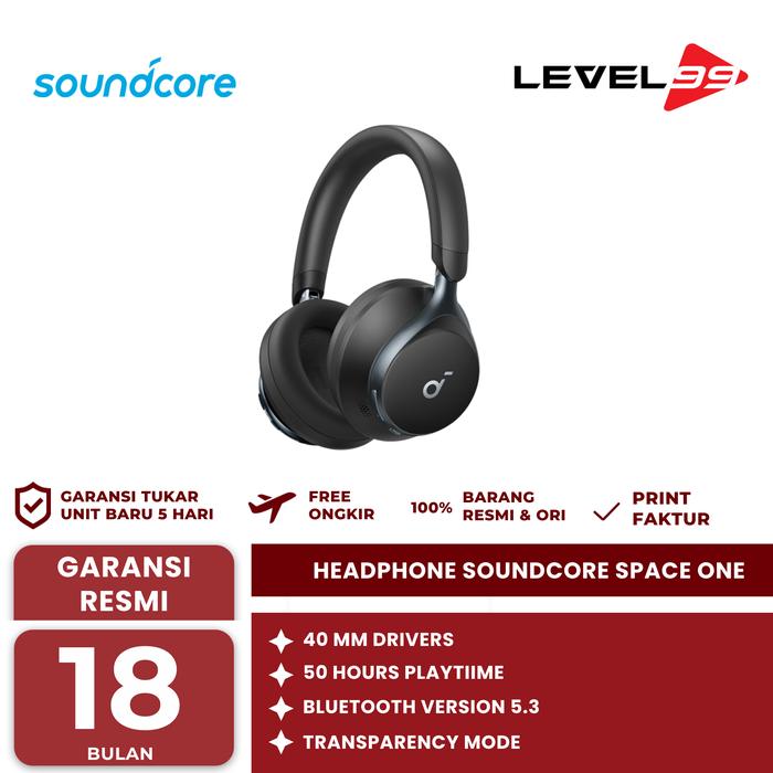 Gambar Headphone Bluetooth Soundcore Space One - A3035 - Hitam dari Level99Store undefined Tokopedia