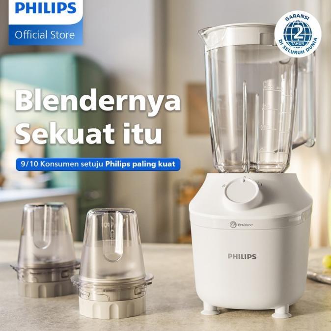 Gambar CO Blender Philips Plastik 1 Liter - 3000 series HR2042/30 - Blender Jus - Blender Juicer- Blender Terbaik - Blender Serbaguna - Chopper dan Dry Mill - White dari tolib12 undefined Tokopedia