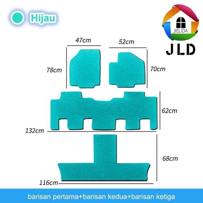 Gambar [DISKON] JIELIDA KARPET MOBIL CUSTOM WULING CORTEZ 1.5 TURBO [CAPTAIN SEAT] 2019-2024 (3 BARIS DAN 3BARIS+BAGASI) - Hijau 3 Baris dari Irgiyanto Store id undefined Tokopedia