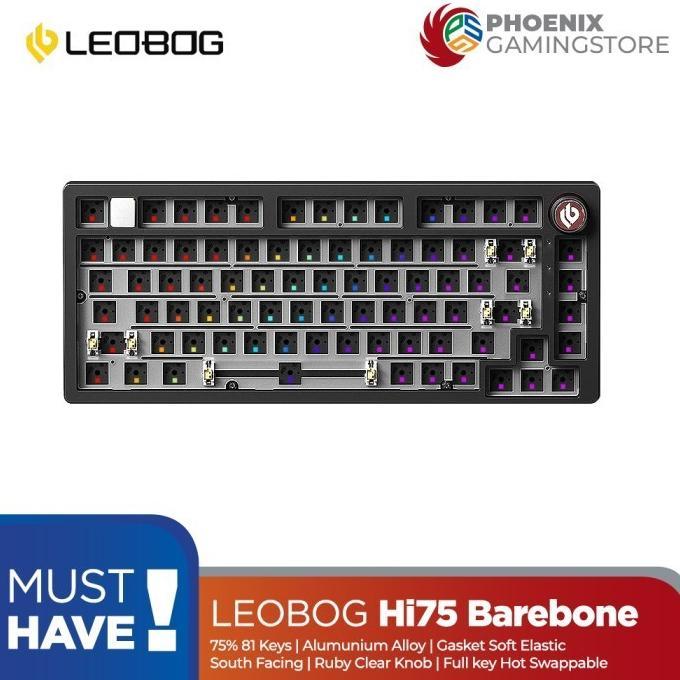 Gambar LEOBOG Hi75 Barebone 75% Layout Aluminium Case Custom Mechanical Keyboard Wired - BLACK, RGB dari anggijaya9 undefined Tokopedia
