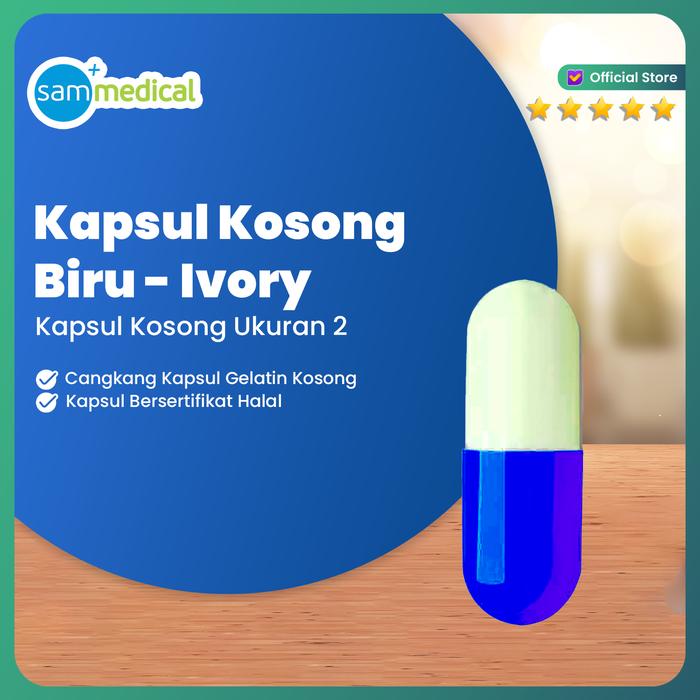 Gambar Kapsul Kosong / Cangkang Kapsul Kosong / Kapsul Kosong Bahan Gelatin Sapi Halal - isi 1000 pcs - Biru Ivory no.2 dari SAM MEDICAL undefined Tokopedia