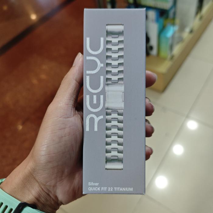 Gambar recyc quickfit 22mm titanium band - strap rantai for garmin fenix 5 6 7 8 47mm, marq gen 2, epix pro, black silver - tali jam quick fit - silver dari jon camera store undefined Tokopedia