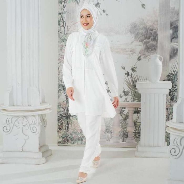 Gambar (COD) ZOYA MARIGOLD TUNIK - ATASAN WANITA WUDHU FRIENDLY BAHAN POLY TENCEL & ORGANZA COD - M dari Jasmirmira undefined Tokopedia