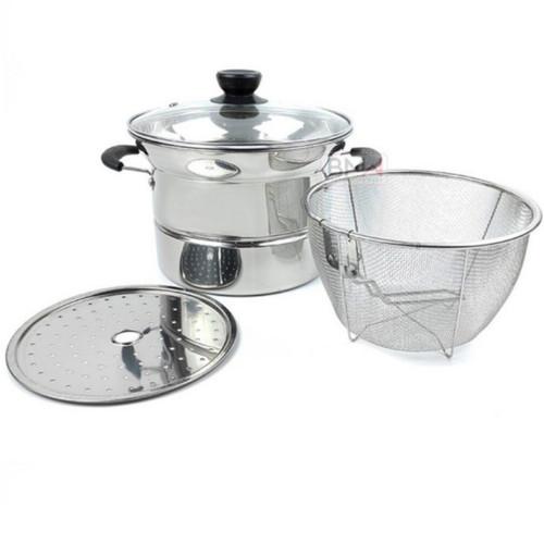 Gambar Deep Fryer 3 in 1 Stainless Steel Uk 22 cm Bisa Goreng Kukus Rebus - DEEPFRY GAGANG dari Grosir Harapan Indah undefined 5 Tokopedia