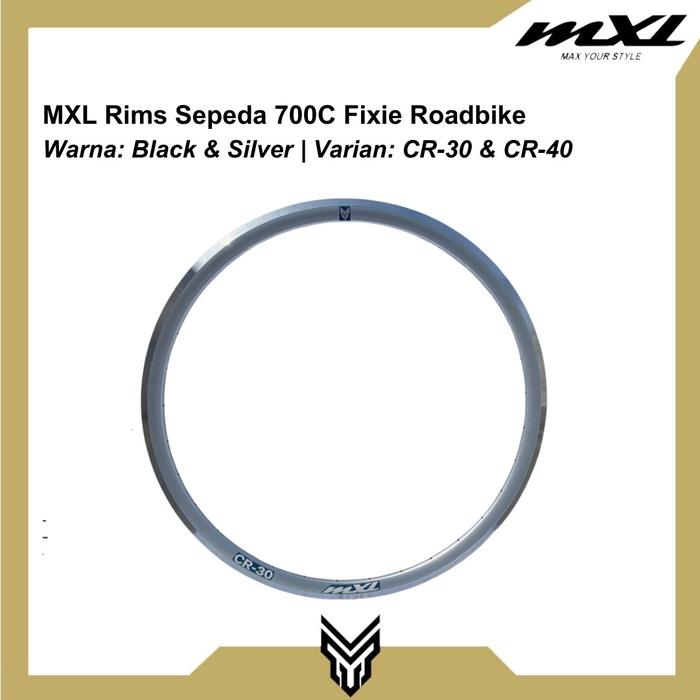 Gambar MXL Rim Sepeda 700C Fixie Roadbike CR-30 CR-40 Velg V-Brake 32H/36H - CR-30, Black 32Hole dari MXL Sports Indonesia Kota Administrasi Jakarta Selatan Tokopedia