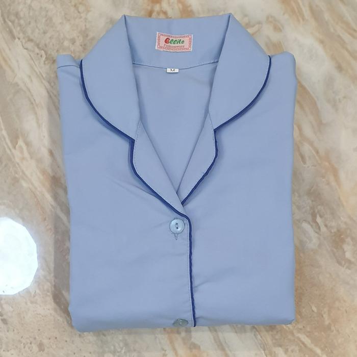 Gambar Baju Suster Warna List uk S M L / Baju Pendek + Celana Panjang - Biru, S dari Ellite Baby & Kid Shop undefined Tokopedia