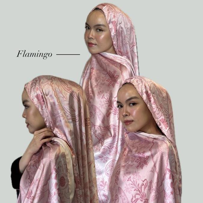 Gambar Pashmina Motif Cashmere by Kokomi - Flamingo glossy dari Noor Aura undefined Tokopedia