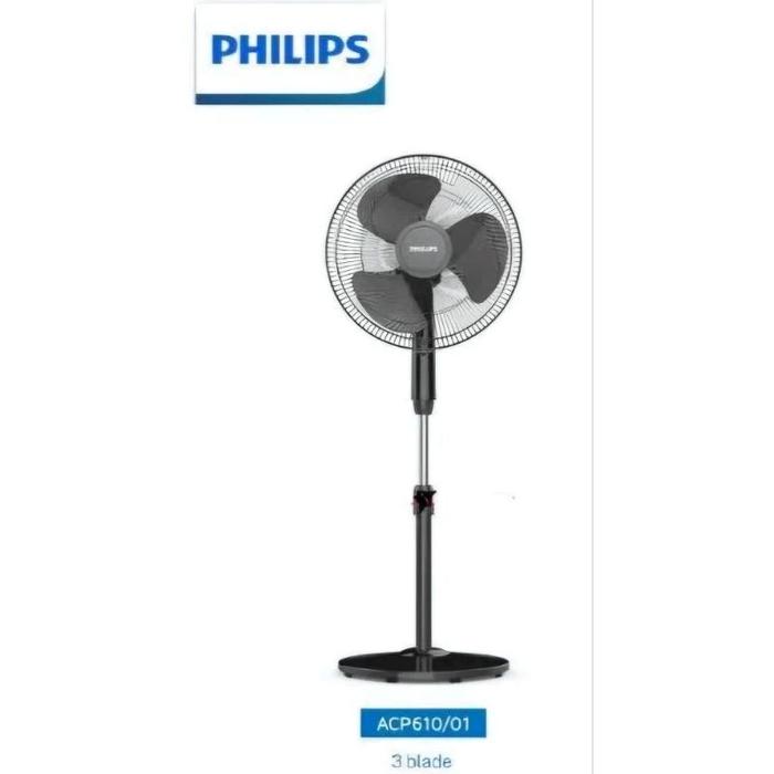 Gambar Philips ACP-610-3 Blade / ACP-620-5 Blade Kipas Angin Berdiri 45 Watt Stand Fan 16 Inch - ACP-610/01 HITAM-3BALING dari Toko Multi Elektronik Kota Administrasi Jakarta Pusat Tokopedia