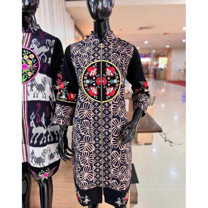 Gambar [DISC] DRESS TUNIK WANITA BAHAN DOLBY COMBINASI JAITAN BORDIR EXCLUSIVE THAMRIN CITY TANAH ABANG - Tunik, S dari Harmoni Inspirasi Karya undefined Tokopedia