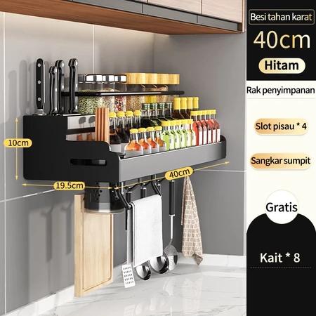 Gambar Lhalapo - Rak Bumbu Gantung Rak Dapur Gantung Rak Rempah Pengatur Bumbu Dapur Pengatur Peralatan Makan yang Dipasang di Dinding - 40cm dari LHALAPO undefined Tokopedia