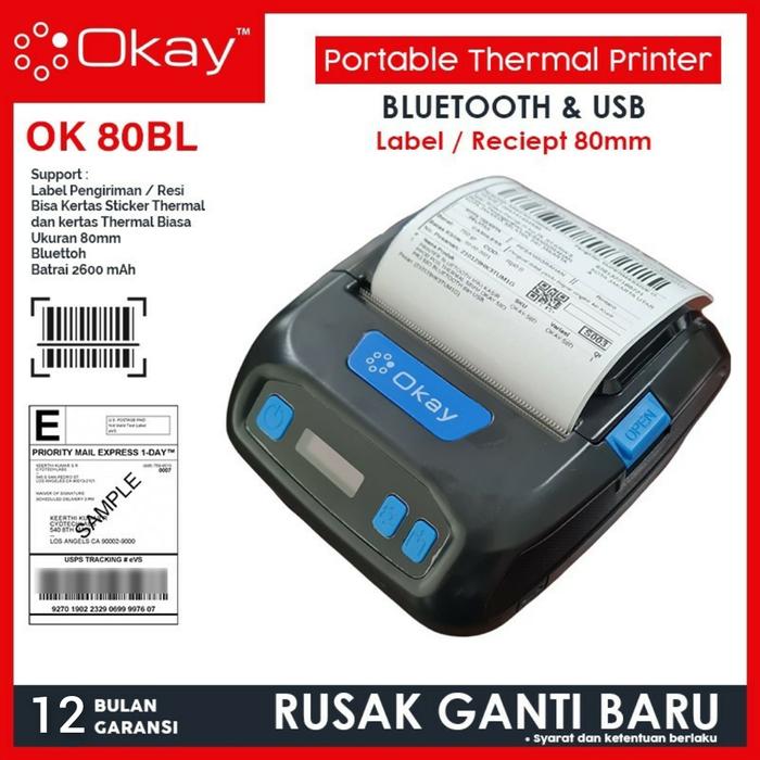 Gambar Printer Resi Label Pengiriman / reciept Printer thermal Okay OK 80BL - OK 80BL dari SUPERMASSIVE INDONESIA undefined Tokopedia