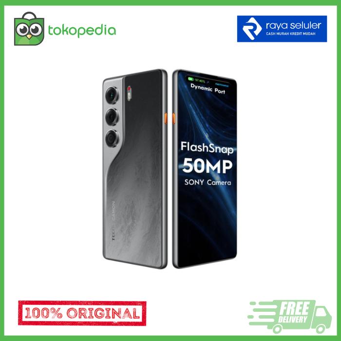 Gambar Tecno Camon 40 8/256GB | 50MP Sony + 8MP Ultra Wide Camera | 32MP Front Camera | 120Hz AMOLED | IP66 | 5200mAh+45W - Galaxy Black dari Raya Seluler Solo - Kawatan undefined Tokopedia