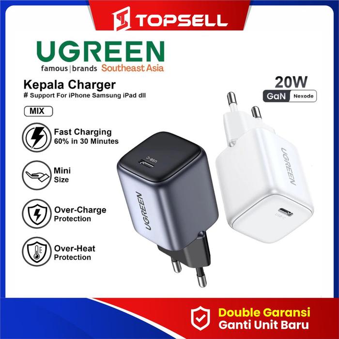 Promo UGREEN Adapter Charger For iPhone XR 11 12 13 14 MFI PD Type