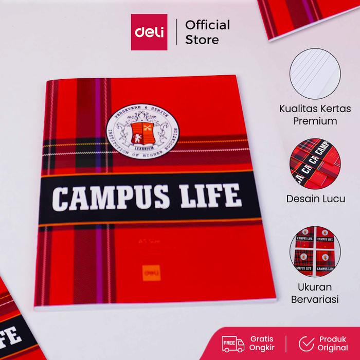 Gambar "Deli Campus Writng Book / Notebook / Buku Tulis Sekolah  A5/B5 38/42/58 Lembar CNA538 CNA558 CNB542 - 1, 38 Lembar dari Deli Stationery Indonesia undefined Tokopedia