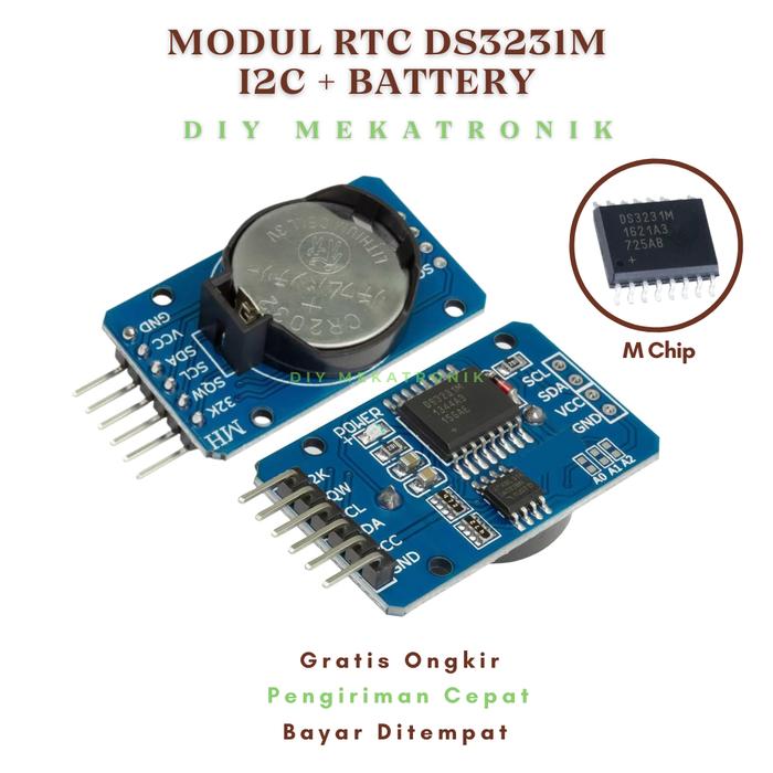 Gambar RTC DS3231 + IC AT24C32 + Baterai Real Time Clock Module for Arduino - Chip M dari DIY Mekatronik undefined Tokopedia