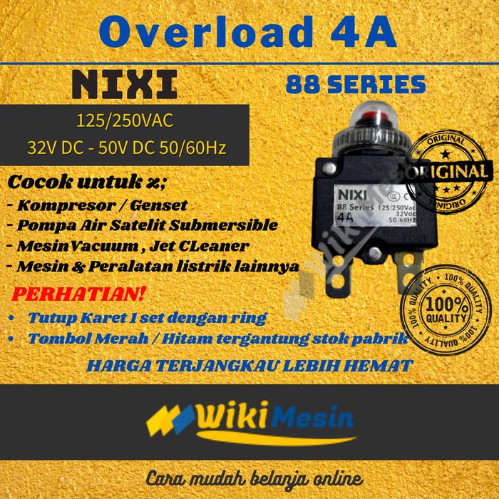 Gambar Overload Pompa Air NIXI Seri 88 Circuit Breaker Sibel Fuse Skring Satelit dan Mesin Elektronik Kompresor Genset - 4A dari Overload Wikimesin undefined Tokopedia