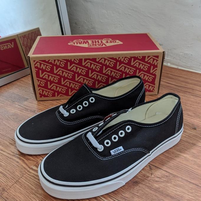 Gambar VANS AUTHENTIC BLACK WHITE ORIGINAL RESMI PT NAVYA - Hitam, 36 dari TNTbrand undefined Tokopedia