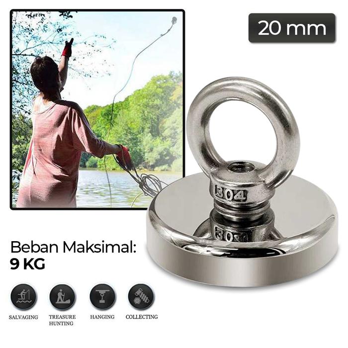 Gambar Magnet Gantungan Round Hook Eye Bulat Strong Neodymium Super Kuat Model - 20mm dari Pi Toserba undefined Tokopedia