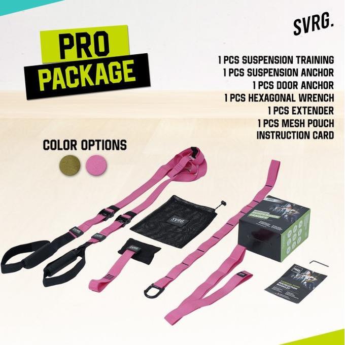 Gambar Trx Pro & Basic | Svarga Power Suspension Training | Gym | Fitness Terlaris - Pro - Pink dari remboelan_ undefined Tokopedia