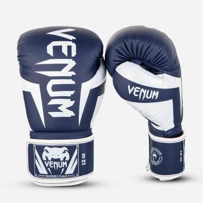 Gambar Sarung Tinju Boxing Glove Venum Elite Boxing Gloves – White/Navy Blue - 10oz dari Reiya Sports undefined Tokopedia