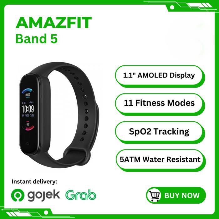 Amazfit Band Smart Band inch AMOLED Display 11 Sport Modes SpO2 5ATM  Water Resistant Hitam di Store-b2b Tokopedia