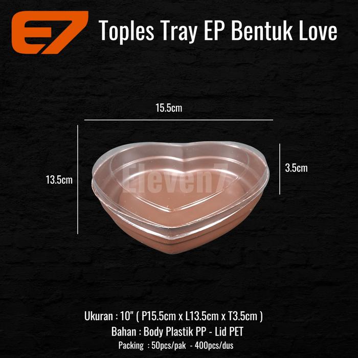 Gambar Toples EP Bentuk Hati Tray Box Kue - Gift Box Love - Lunch Box (50pcs) dari E7 Plastic &amp; Packaging undefined Tokopedia