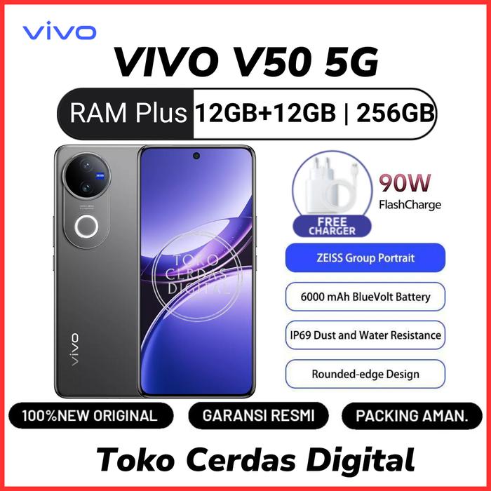 Gambar VIVO V50 5G 12/256GB Garansi Resmi 12 Bulan - Black dari TokoCerdasDigital undefined Tokopedia