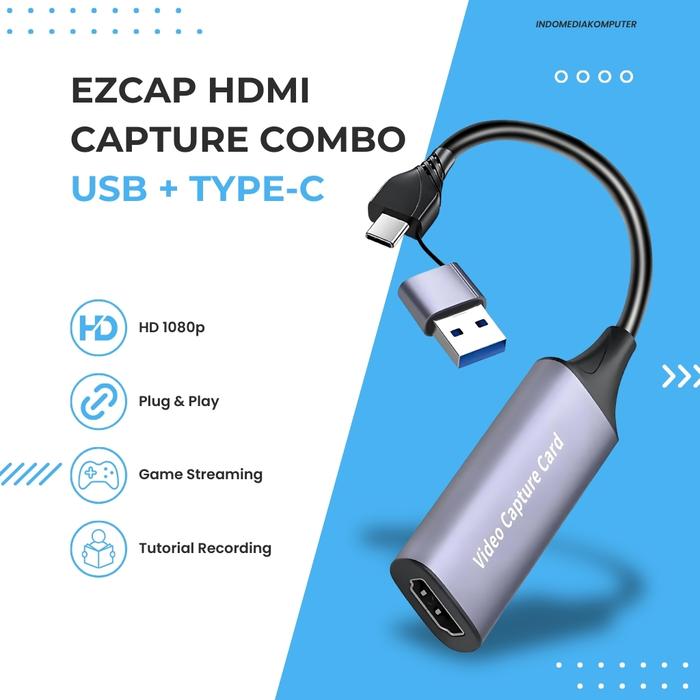 Adapter Usb Type C Capture Card RCB Logic Kondor Blue HDMI TO USB