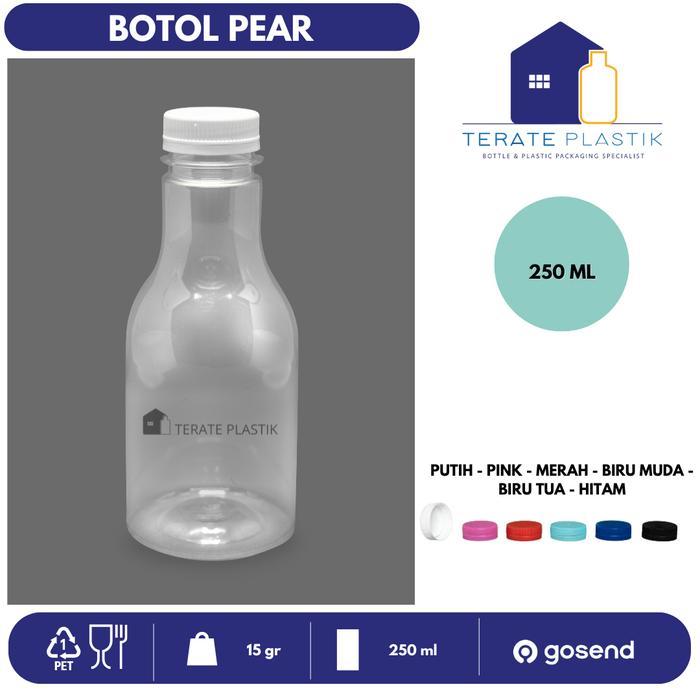 Gambar Per 20pcs Botol Pear 250 ml | Pear 250ml | Botol PET 250ml | Jual Botol dari Terate Plastik undefined Tokopedia
