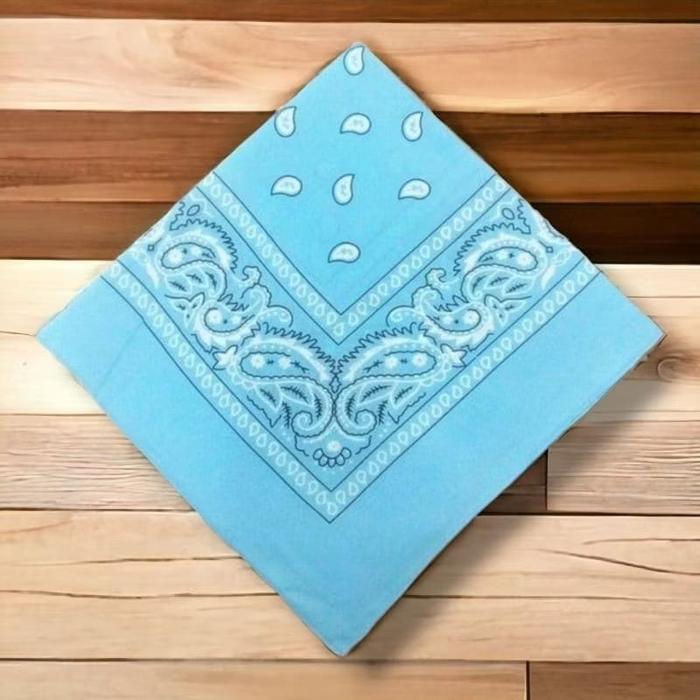 Gambar Bandana Masker Slayer Multifungsi Syal Sapu Tangan Motif Batik paisley - Biru Muda dari M socks undefined Tokopedia