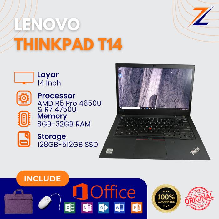 Jual Laptop Lenovo Thinkpad T14 AMD Ryzen 4650U Ryzen 4750U