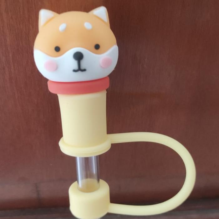 Gambar tutup sedotan tumbler stopper botol minuman antispill lucu unik jumbo besar stopper sedotan anti spill anti debu toppers sedotan plug tutup debu silikon size 10mm tutup sedotan stanley owala sedotan besar penutup - Shiba inu dari Belva kitchenware undefined Tokopedia