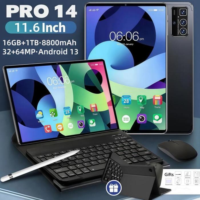 Gambar 2025 Asli Baru PRO14 Tablet 16GB+1TB Tablet Pembelajaran Online Siswa 4G/5G/WIFI Tablet Android 11.6inch Tablet HD Belajar Anak Tablet Menggambar 8800MAH Tablet Game Izin Murah COD - Hitam-11.6 inci, 128GB dari SEMARAK 19 STORE undefined Tokopedia