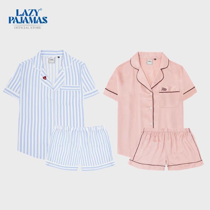 Gambar PROMO BUNDLE OF PLAY-JAMAS & TENCEL SILK PAJAMAS - Blue S + Rose, M dari Kusuma Dwi undefined Tokopedia
