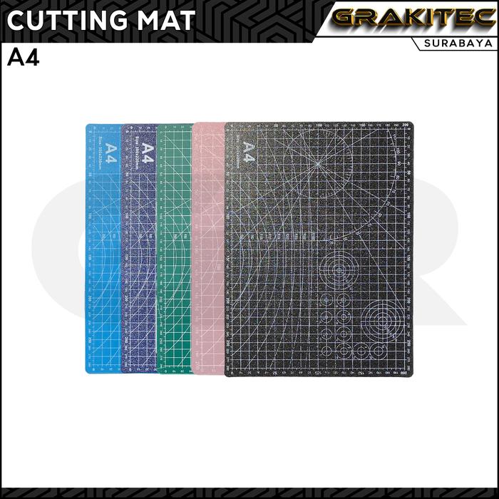Gambar Alas Potong Kertas ( Cutting Mat ) A3, A4, A5 Bahan PVC, Double-Side - A4, Hitam dari Grakitec Surabaya undefined Tokopedia